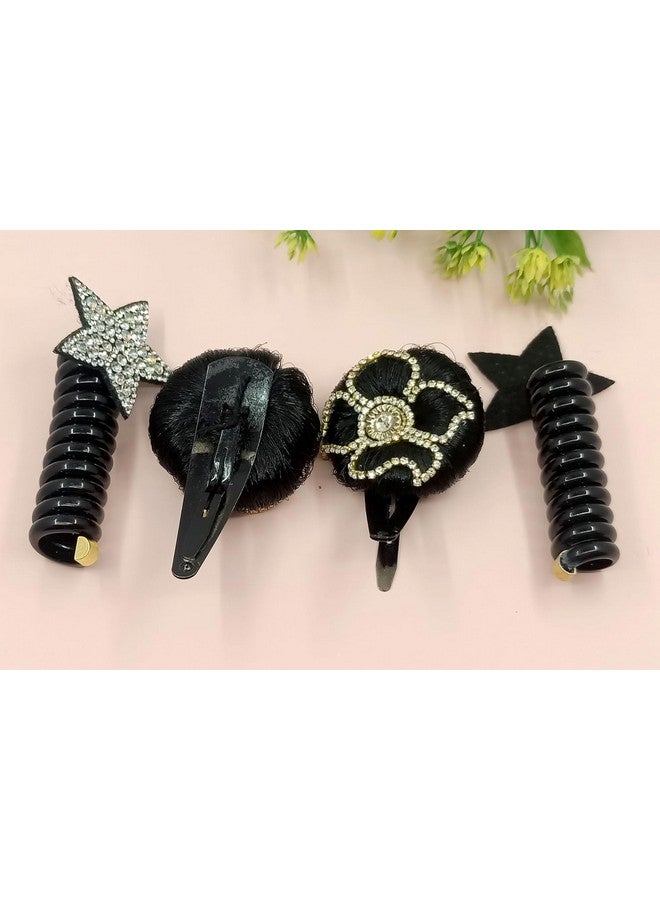 Hivata Combo pack of Spiral & Juda Clip Tik Tak Hair pins Metal Stylish Hair Side Clip & Telephone Wire Hair Band Best Combo Pack For Women & Girls Accessories for Girls Spring Rubber Bands for Braids Ponytail Maker,Tik tak Juda Clip (Pack Of 2 Pair) - Image 5