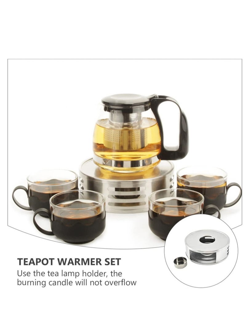 KASTWAVE Teapot Warmer Metal Warm Warmer Pot for Glass Heater Candle Home Teaware Teapot Steel Accessories Stand Holder Base Stove for Heating Tea Coffee and Milk  - Image 4