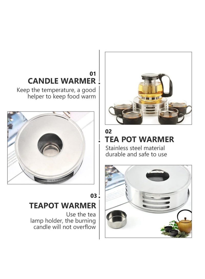 KASTWAVE Teapot Warmer Metal Warm Warmer Pot for Glass Heater Candle Home Teaware Teapot Steel Accessories Stand Holder Base Stove for Heating Tea Coffee and Milk  - Image 5