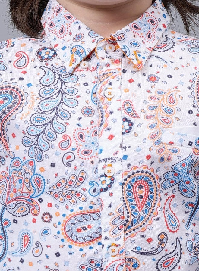 One Friday Kids Boys Multi Cotton Shirt Collar Shirt - Image 3