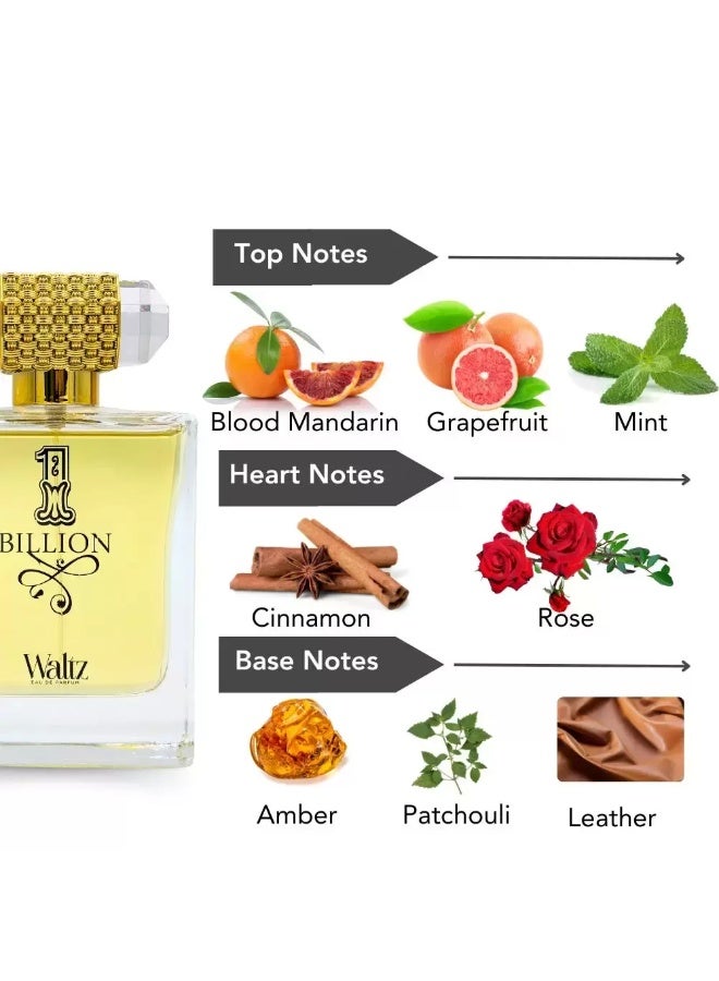 Waltz عطر والتز 1 بليون، ماء عطر للرجال، 100 مل - Image 5