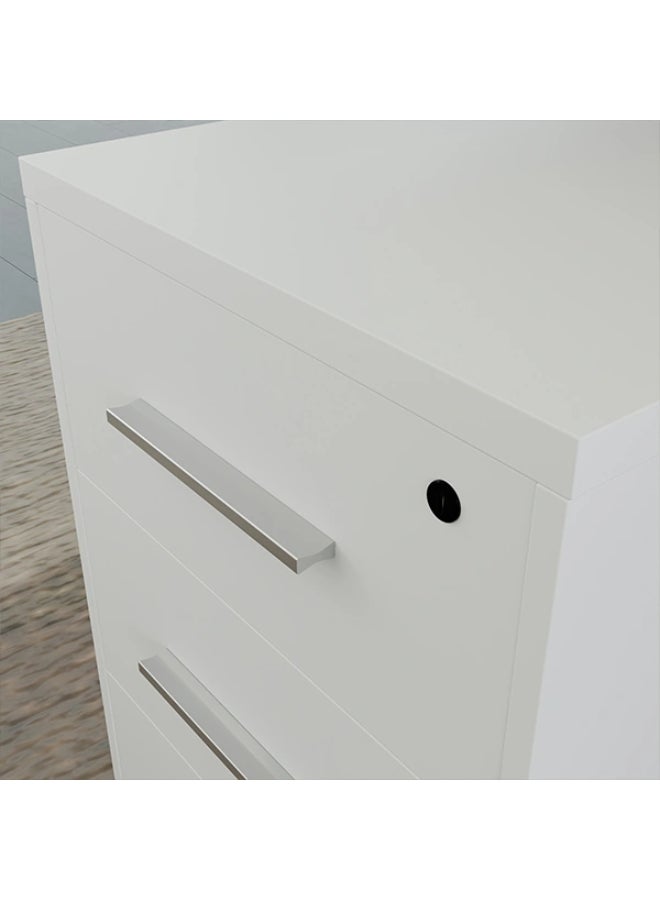 NEO FRONT FURNITURE Office Drawer Unit – White HDF 3-Drawer Storage Cabinet for Workstation & Executive Table (600 x 400 x 500 mm) TC-188  - Image 4