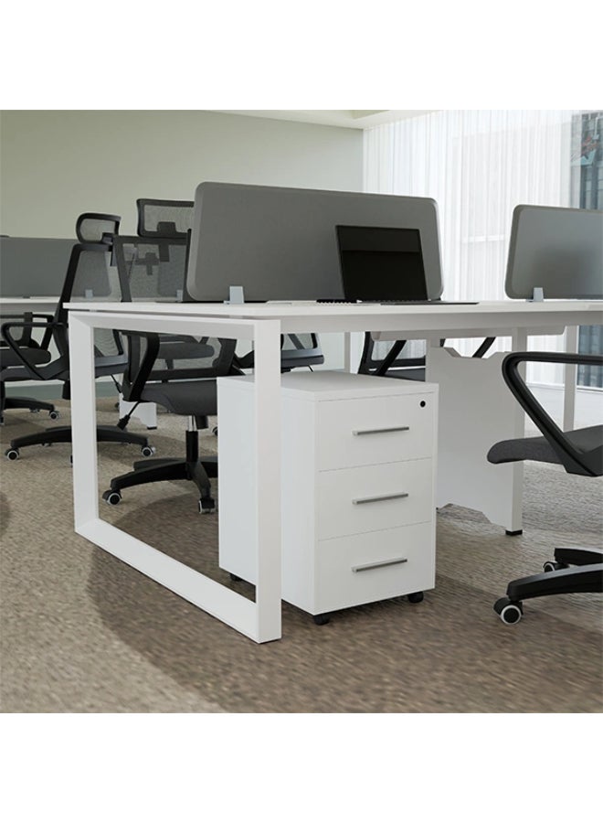NEO FRONT FURNITURE Office Drawer Unit – White HDF 3-Drawer Storage Cabinet for Workstation & Executive Table (600 x 400 x 500 mm) TC-188  - Image 1