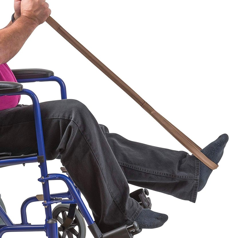 DMI DMI Leg Lifter Strap helps Increase Mobility and Maneuverability on Injured Elderly or Disabled with Foot Loop and Hand Grip Adult Size 32 inches long  - Image 1