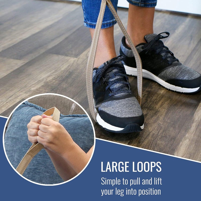 DMI DMI Leg Lifter Strap helps Increase Mobility and Maneuverability on Injured Elderly or Disabled with Foot Loop and Hand Grip Adult Size 32 inches long  - Image 3