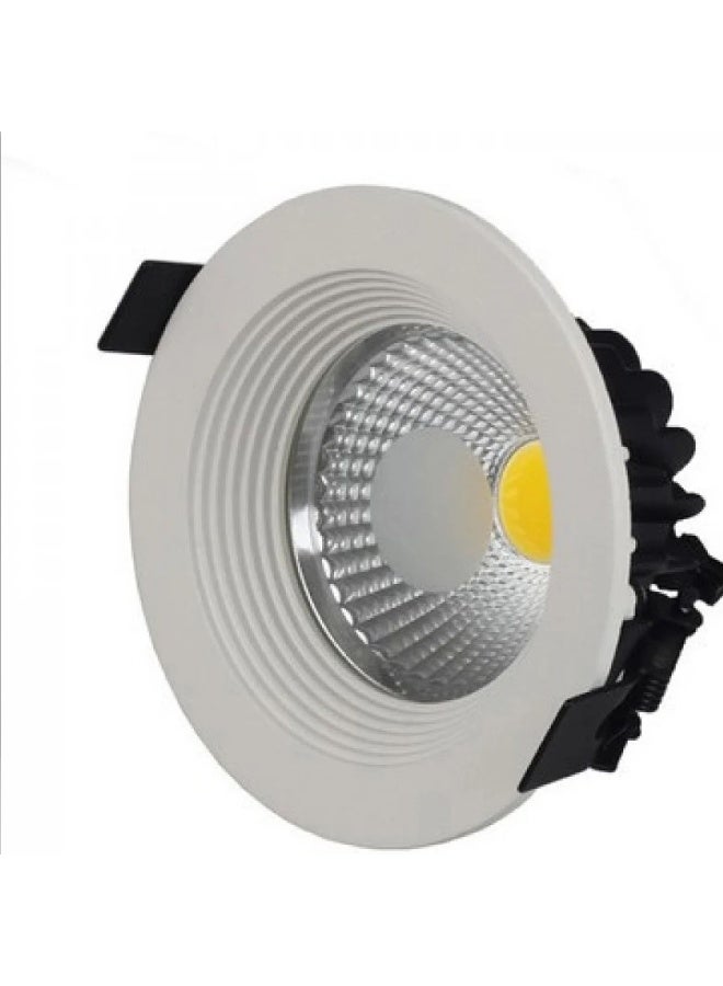 CL 7cm Round LED Spotlight Fixed White COB Bulb 7W Lighting - Image 2