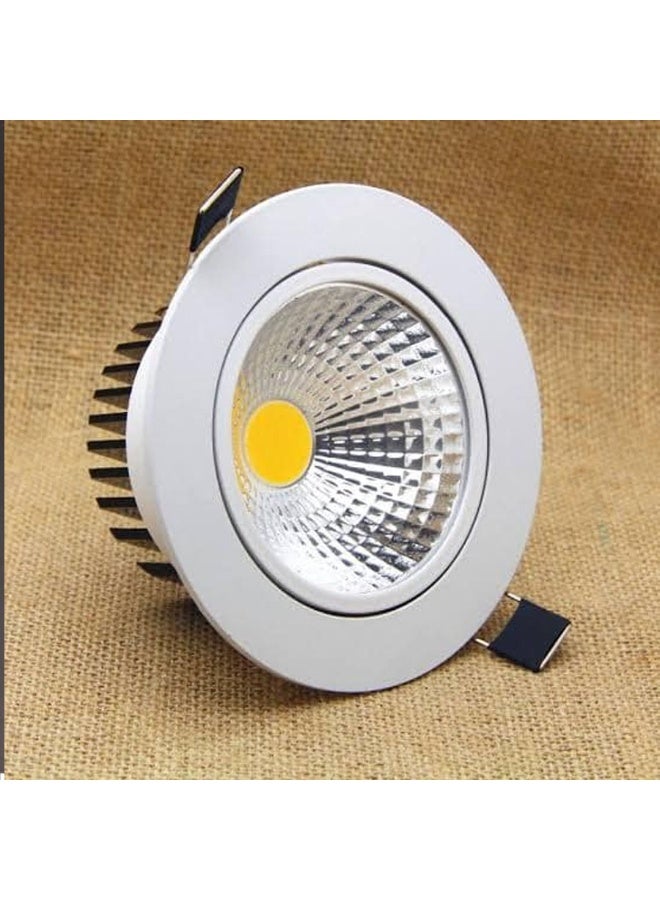 CL 7cm Round LED Spotlight Fixed White COB Bulb 7W Lighting - Image 1