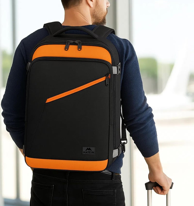 MATEIN Carry on Backpack for Airplanes, Expandable Travel Backpack Airline Approved with Hidden Shoulder Strap for Men Women, Lightweight Casual Daypack Bags for Travelling, Camping, Business - Image 2