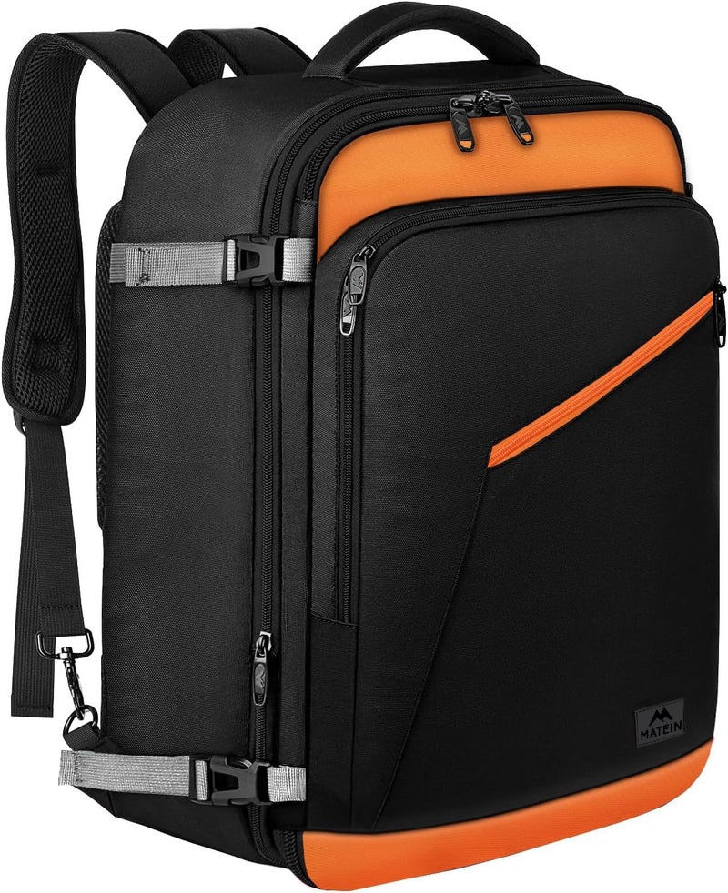MATEIN Carry on Backpack for Airplanes, Expandable Travel Backpack Airline Approved with Hidden Shoulder Strap for Men Women, Lightweight Casual Daypack Bags for Travelling, Camping, Business - Image 1