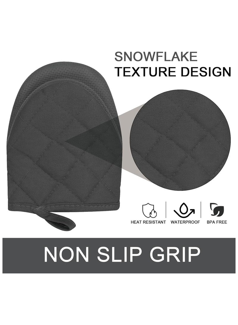 CMGTYYD 1 Pair Oven Gloves, Silicone Kitchen Oven Gloves High Heat Resistant 500℉, Mini Oven Mits with Non-Slip Grip Surfaces and Hanging Loop Silicone Oven Mitts for BBQ, Baking, Cooking and Grilling (Black)  - Image 4