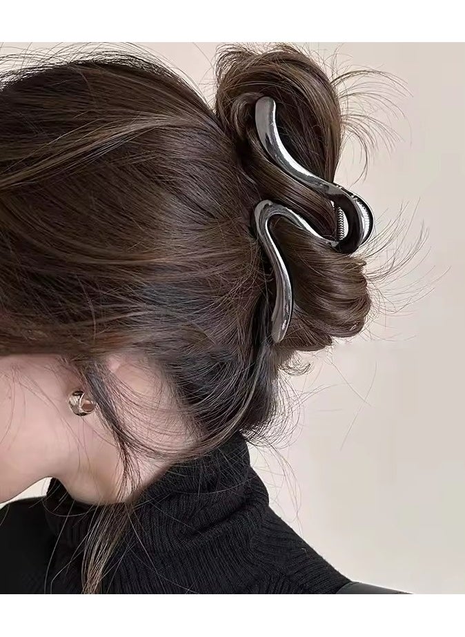 Goolsky Alloy Sliver Hair Claw Girls Fashion Ponytail Shark Clip For Women Party Makeup Dress Hairpin Hair Clip Styling Tools  - Image 1