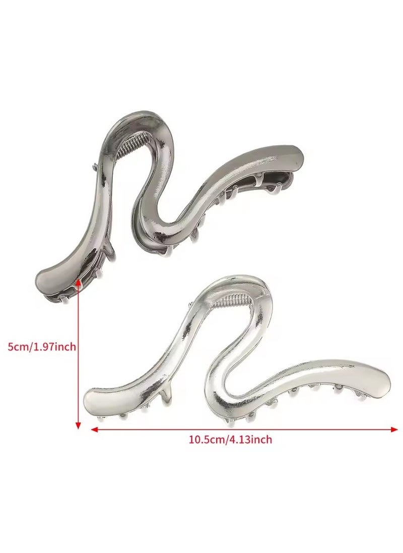 Goolsky Alloy Sliver Hair Claw Girls Fashion Ponytail Shark Clip For Women Party Makeup Dress Hairpin Hair Clip Styling Tools  - Image 4