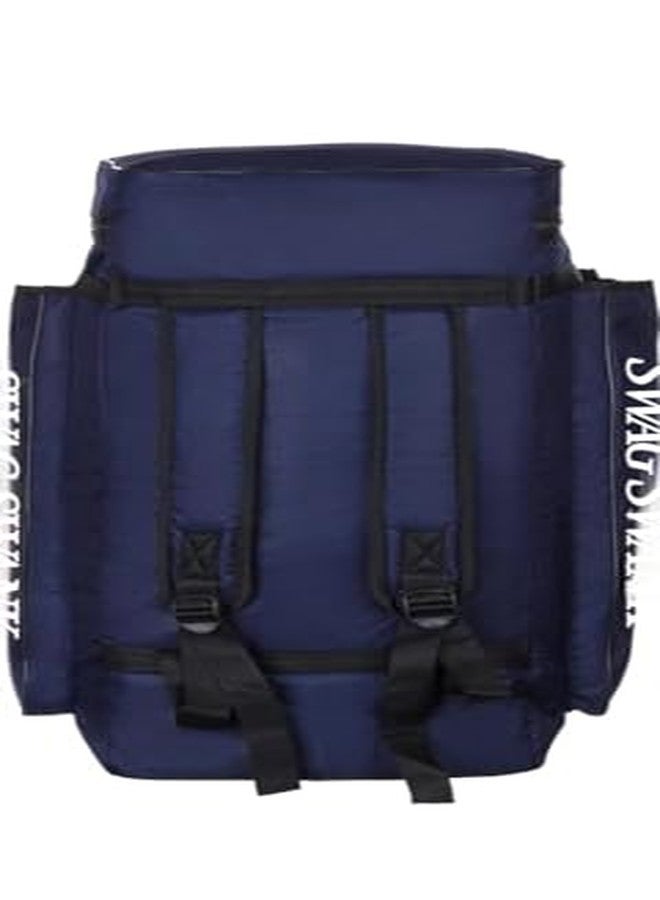 SWAGSWANK Cricket Kit Bag, 2 Bat Pockets, Durable Polyester, Water-Resistant, Adjustable Shoulder Straps with Signature (Navy Blue) - Image 3