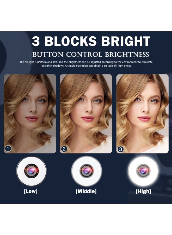 4K Private Model Beauty Auto Focus 1080p Computer Camera HD Touch USB Live Webcam2k Fill Light-Color:8808-Round -2k - Image 4