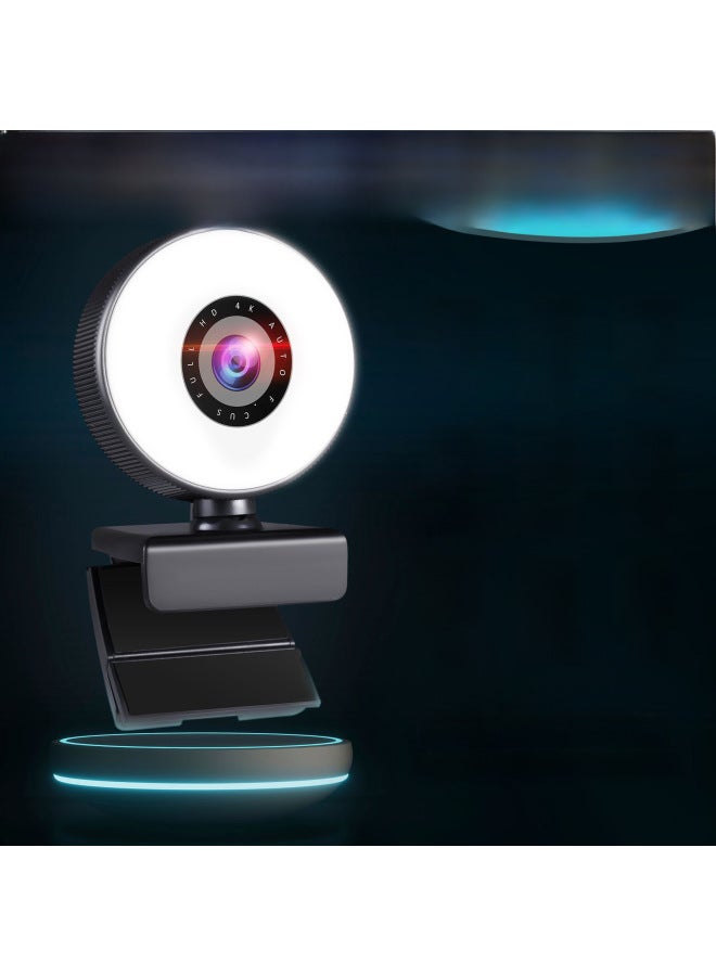 4K Private Model Beauty Auto Focus 1080p Computer Camera HD Touch USB Live Webcam2k Fill Light-Color:8808-Round -2k - Image 5