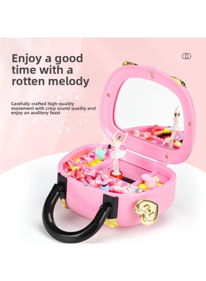 2024 Music Box Music Box Girl Dancing Ballet Girl Rotating Princess Dancing Children Birthday Gift-Color:Pink Handbag Music Box - Image 3