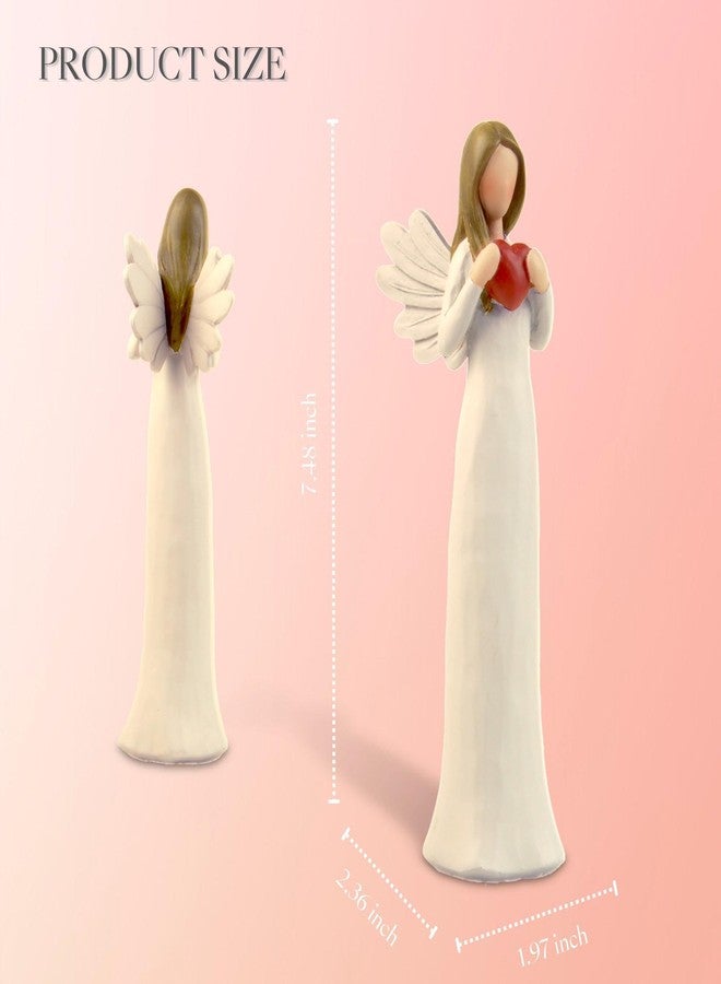 DurableDelights تماثيل ملائكة DurableDelights مقاس 7.48 بوصة للنساء - تمثال ملاك حارس من الراتنج يحمل قلبًا أحمر، هدية مثالية لعيد الشكر، وحفلات الزفاف، وزينة منزلية لعيد الميلاد، وهدايا تذكارية - Image 4
