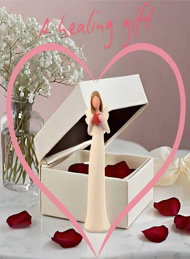 DurableDelights تماثيل ملائكة DurableDelights مقاس 7.48 بوصة للنساء - تمثال ملاك حارس من الراتنج يحمل قلبًا أحمر، هدية مثالية لعيد الشكر، وحفلات الزفاف، وزينة منزلية لعيد الميلاد، وهدايا تذكارية - Image 2