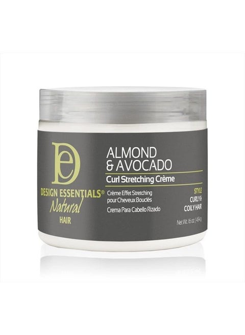 Natural Almond & Avocado Curl Stretching Cream For All Curl Types, Stretching Crème, 16 Fl Oz