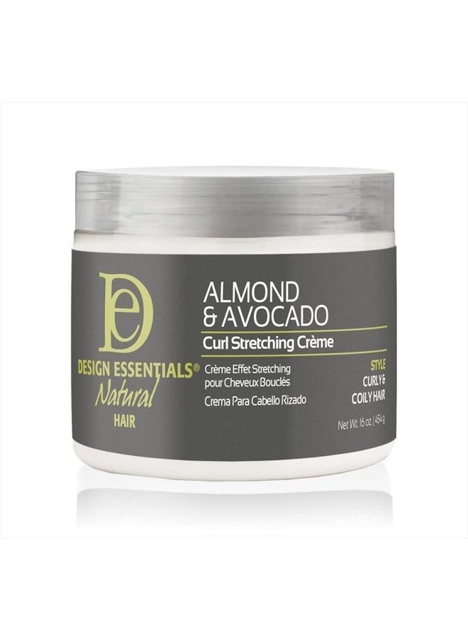 Design Essentials - Natural Almond & Avocado Curl Stretching Cream For All Curl Types, Stretching Crème, 16 Fl Oz - Image 1