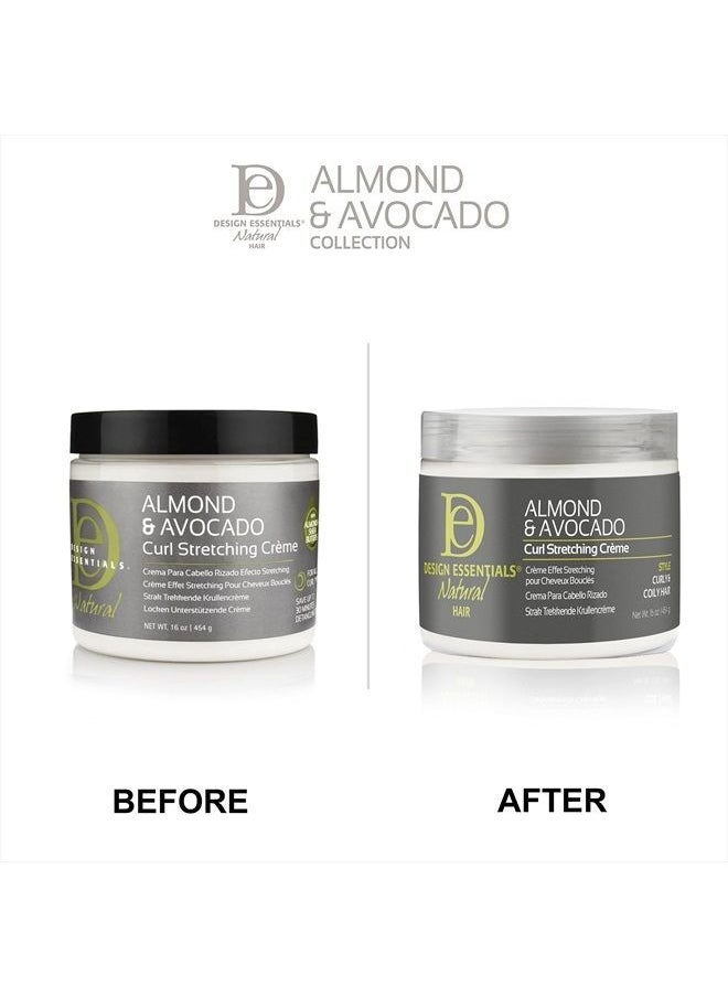 Design Essentials - Natural Almond & Avocado Curl Stretching Cream For All Curl Types, Stretching Crème, 16 Fl Oz - Image 1