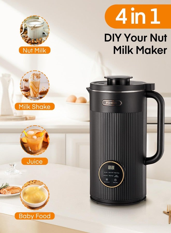 FOHERE 35oz Nut Milk Maker Machine, 800W Upgraded Soy Milk Maker for Plant-Based Milk, Nut, Almond, Oat, Soy, Juice, Baby Food & Shakes, with 12h Timer/Auto-Clean/Room Temp/Keep Warm/Boil - Image 2