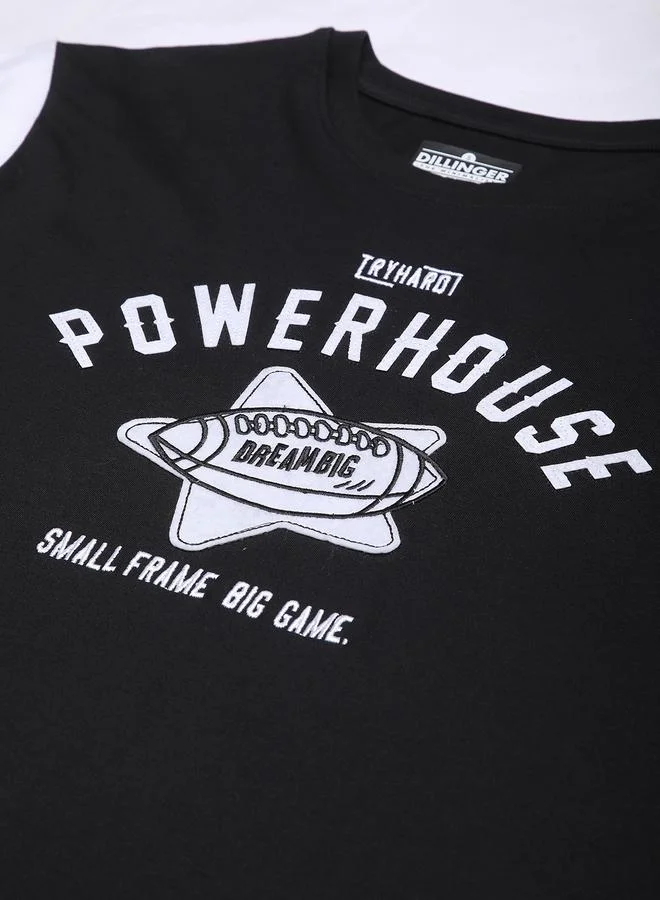 ديلينجر تيشيرت نسائي واسع بياقة دائرية وطبعة