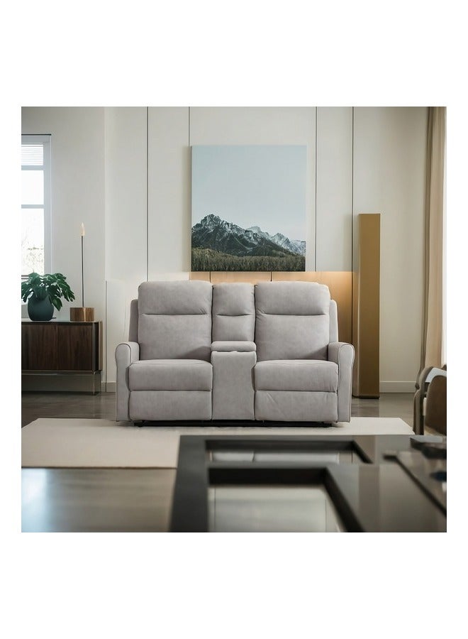 Micasa 2-Seater Elegant and Modern Design Recliner Loveseat Light Grey 105 x 92 x 174 cm SX-81432-2 LIGHT GREY  - Image 3