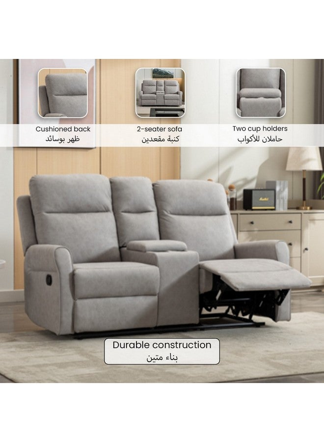 Micasa 2-Seater Elegant and Modern Design Recliner Loveseat Light Grey 105 x 92 x 174 cm SX-81432-2 LIGHT GREY  - Image 5