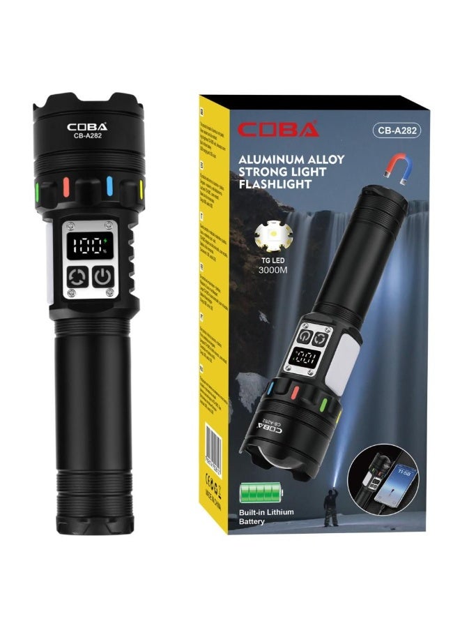 كوبا مصباح يدوي CB-A282-COB بطارية ليثيوم أيون بنك طاقة بطارية من النوع C صندوق تكبير مغناطيسي رؤية ليلية فلورسنت سطوع 3000  لومن - Image 1