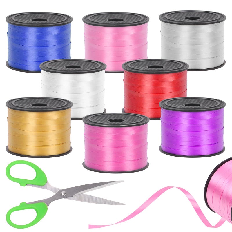 Tanstic 9Pcs Curling Ribbon Set 800 Yards Total Assorted Colors Wrapping Curling Ribbon Crimped Balloon Ribbon String Ideal for Gift Box Wrapping Party Birthday Decorations Christmas Decor - Image 2
