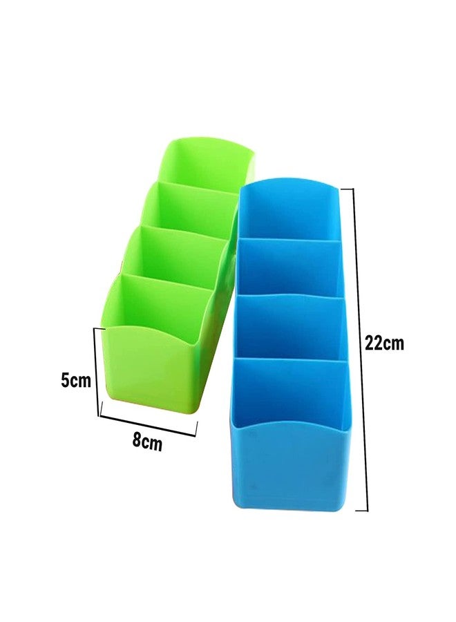 SPRADE 4 Piece Multipurpose Stackable Wardrobe Organiser Rack, Socks Undergarments Organizer, Multicolour (Set of 4) - Image 3