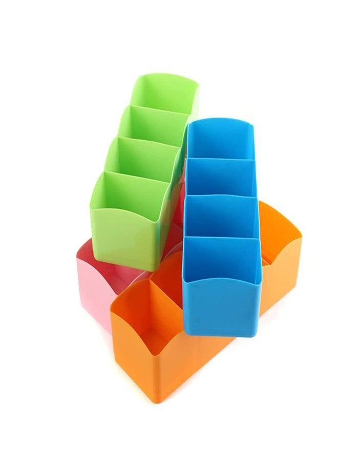 SPRADE 4 Piece Multipurpose Stackable Wardrobe Organiser Rack, Socks Undergarments Organizer, Multicolour (Set of 4) - Image 1
