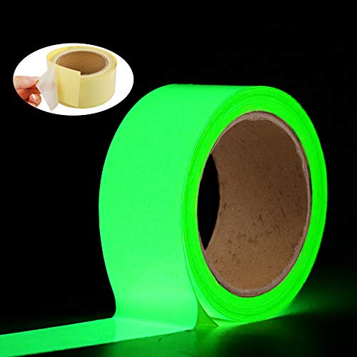 Oumers Glow in The Dark Tape 33 ft x 2 inch Green High Bright Luminous Tape Sticker Removeble Waterproof and Photoluminescent - Image 1