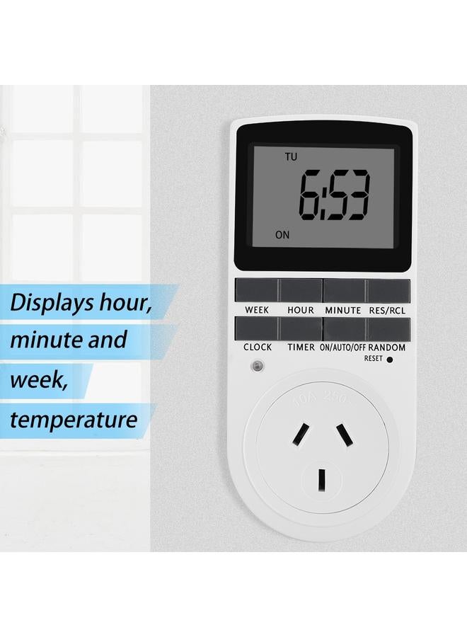 12/24-hour Timer Switch Socket Summer Time/Random Function Modes Smart Timer Socket -