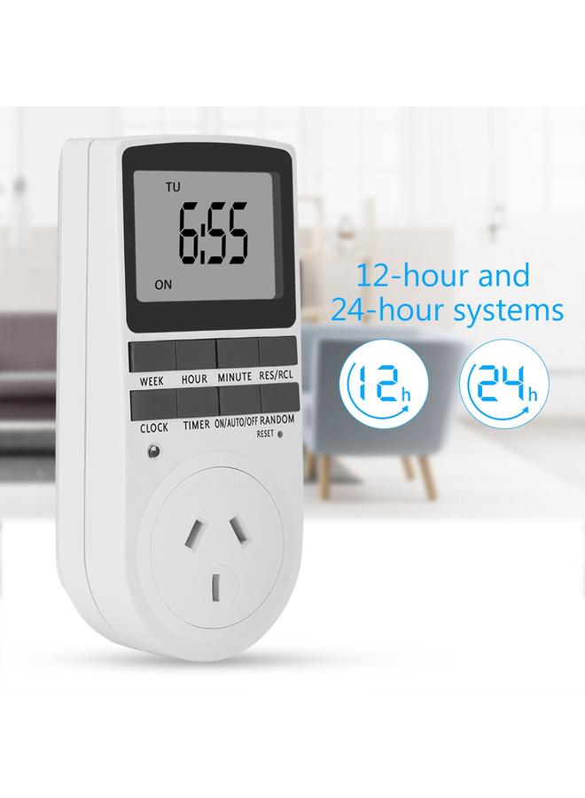12/24-hour Timer Switch Socket Summer Time/Random Function Modes Smart Timer Socket -