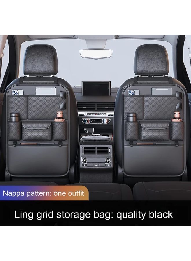 Black PU Leather Car Seat Organizer With Spacious Storage And Ample Capacity - Image 5