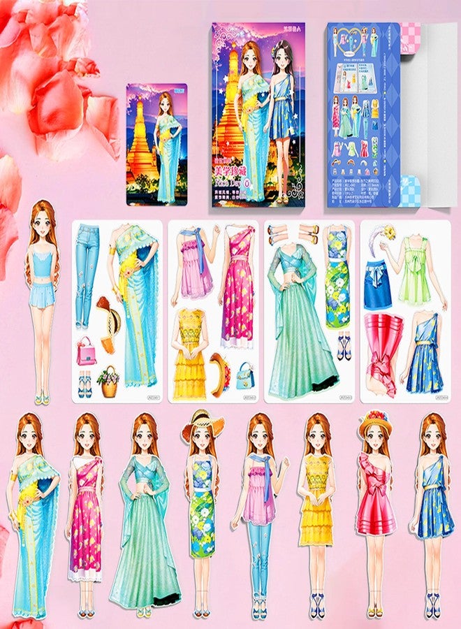 Daniel Axel Magnetic Dress Up Paper Doll,Magnet Princess Dress Up Dolls for Girls Ages 4-7 Kids,Travel Activities Road Trip Car Ride Interactive Learning Created Imagine Set Birthday Gift - Image 1