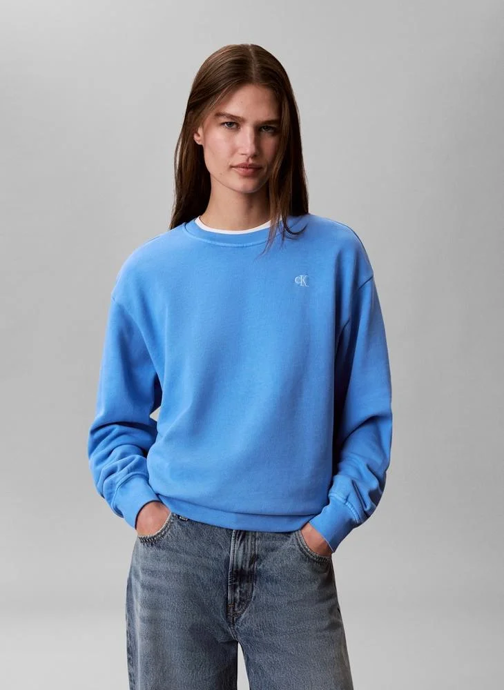 Calvin Klein Jeans Relaxed Cotton Terry Monogram Sweatshirt