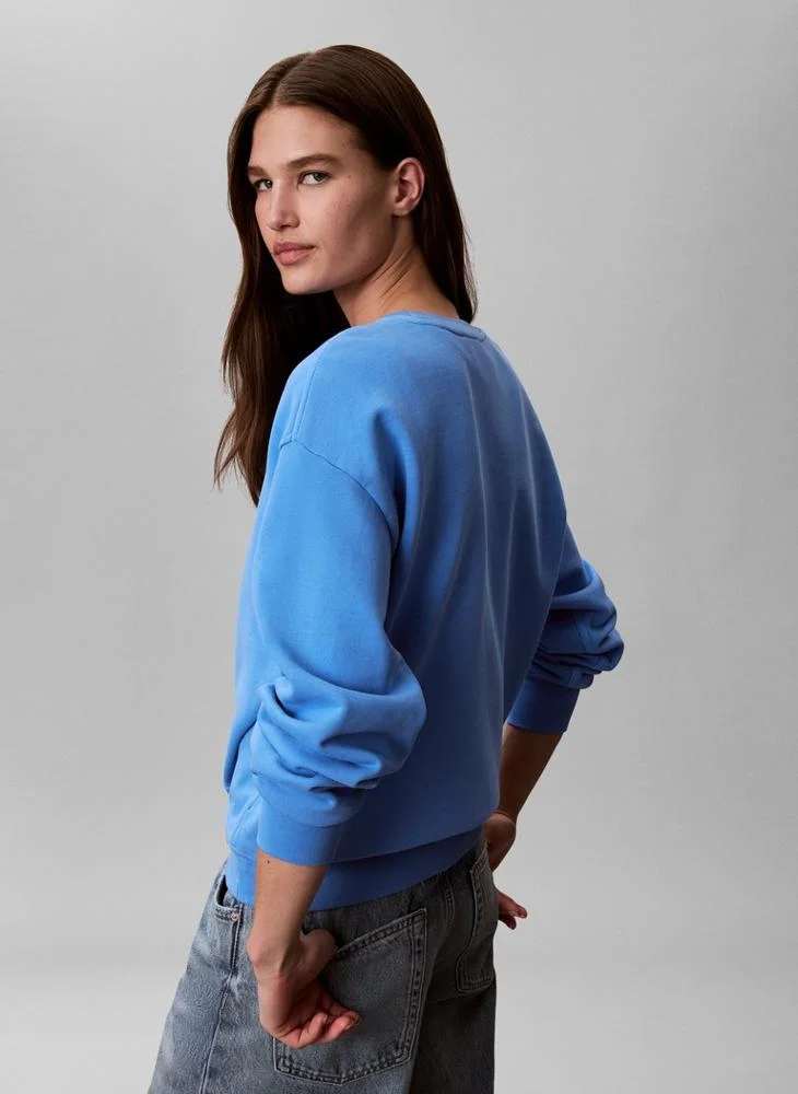 Calvin Klein Jeans Relaxed Cotton Terry Monogram Sweatshirt
