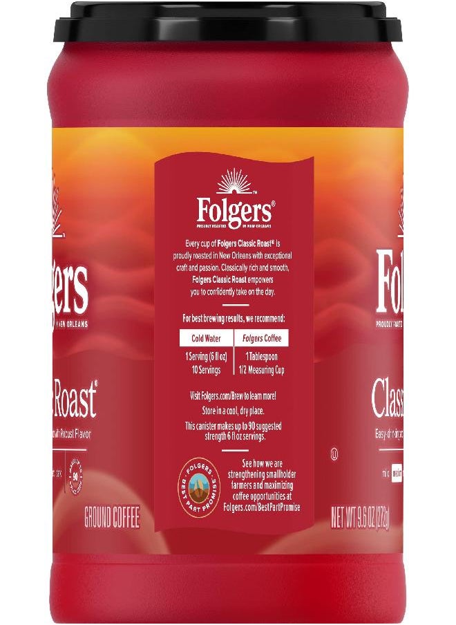 Folgers Folgers Classic Roast Ground Coffee, Medium Roast, 9.6-Ounce  - Image 3