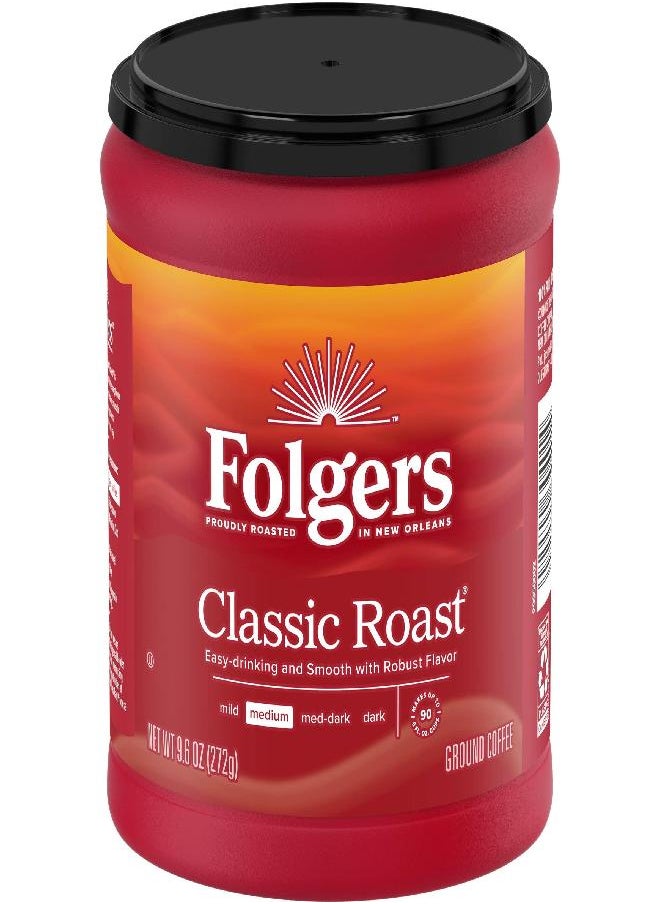 Folgers Folgers Classic Roast Ground Coffee, Medium Roast, 9.6-Ounce  - Image 1