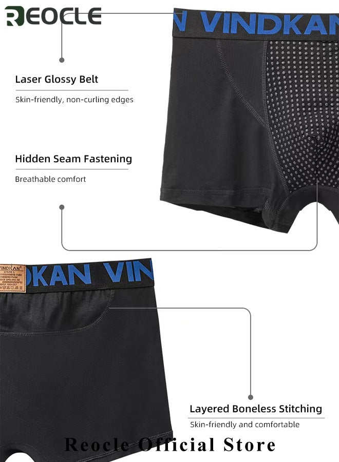 REOCLE 3pcs Magnetic Therapy Underwear Breathable Elastic Panties with 30 Energy Magnets & Far-infrared Heating System & Negative Ion Purification System Health Care Underwear for Men - Image 4