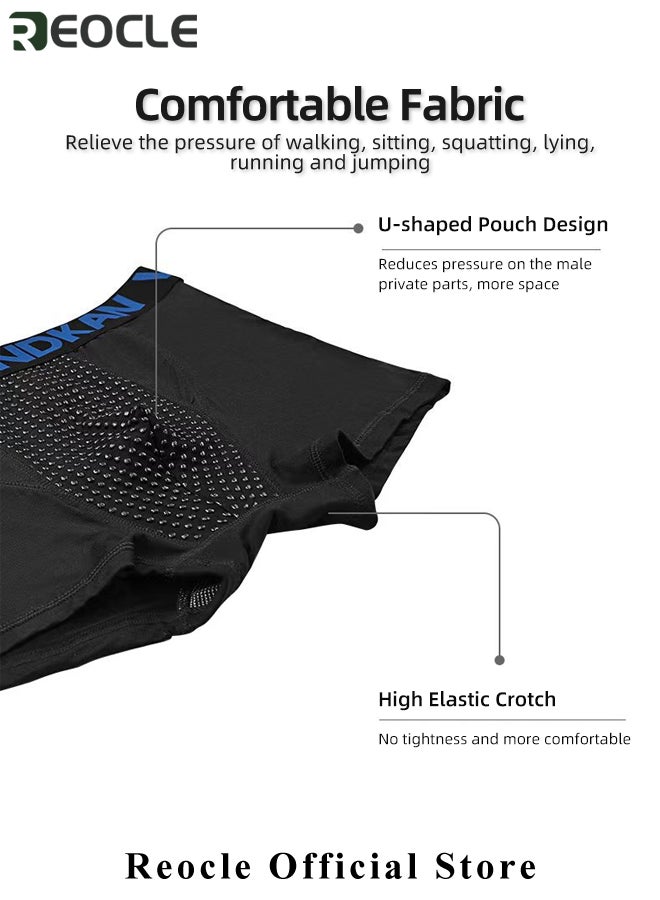 REOCLE 3pcs Magnetic Therapy Underwear Breathable Elastic Panties with 30 Energy Magnets & Far-infrared Heating System & Negative Ion Purification System Health Care Underwear for Men - Image 2