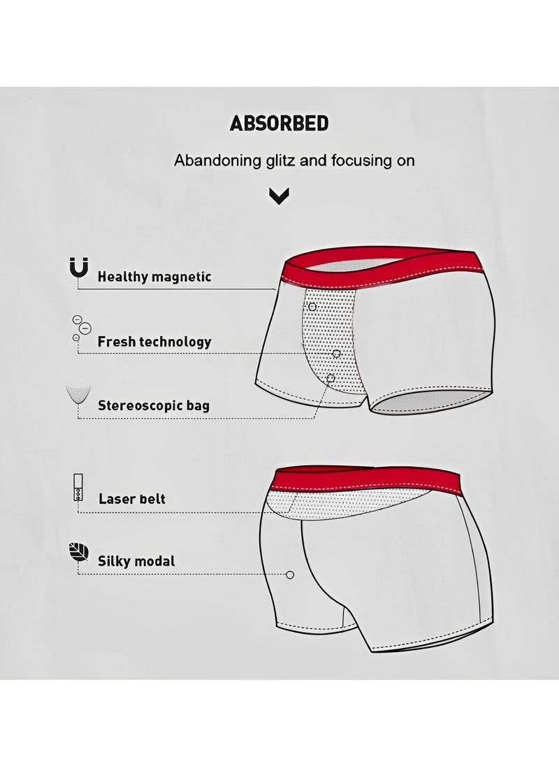 REOCLE - 3pcs Magnetic Therapy Underwear Breathable Elastic Panties with 30 Energy Magnets & Far-infrared Heating System & Negative Ion Purification System Health Care Underwear for Men - Image 1