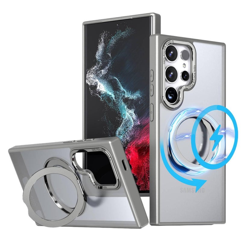 MagSafe Case | Drop Protection | Shockproof Cover for Samsung Galaxy S24 Plus | Titanium Grey PC+Silicone - Image 1