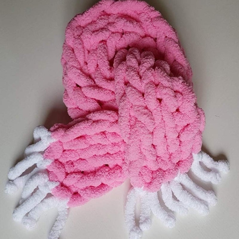 Chunky Yarn, Fluffy Chenille Luxury Thick s Soft Warm Hand Knitting Arm for Blanket Pillow Pet Bed Rug Red 4 Skeins/1kg - Image 3