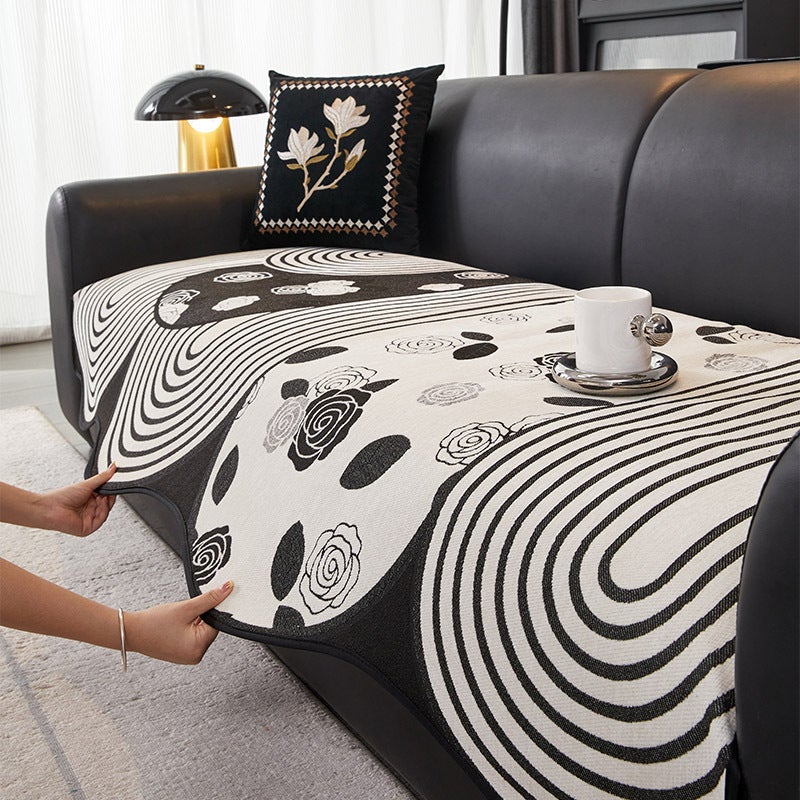 Plush Thickened Sofa Cushion For , One-Piece Special-Shaped Leather Sofa Cover, Leopard Print - Image 1