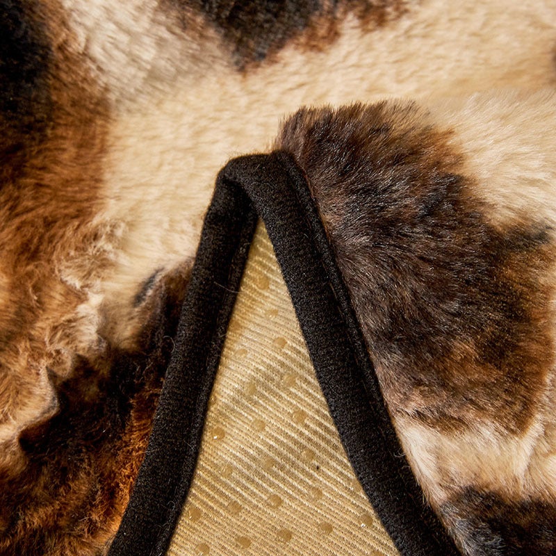 Plush Thickened Sofa Cushion For , One-Piece Special-Shaped Leather Sofa Cover, Leopard Print - Image 5
