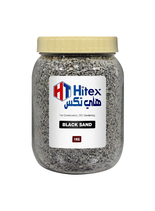 هيتكس رمل أسود طبيعي متعدد الاستخدامات، للحرف اليدوية، والبناء، والديكور، وحشو المزهريات، والعلاج، والمشاريع المنزلية، والأرضيات، ومزيج التربة من النباتات العضوية، والديكور الداخلي والخارجي | 1 كجم - Image 1